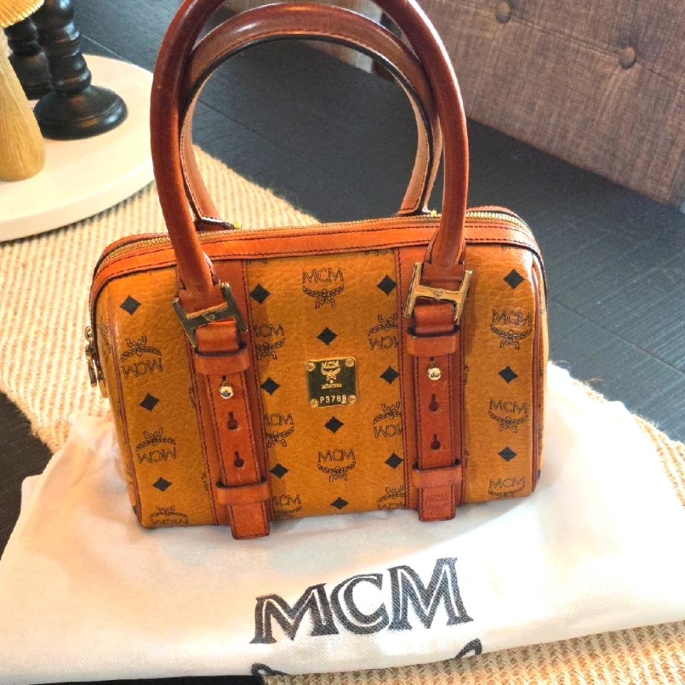 MCM Cognac Visetos Satchel - Picture 1 of 12